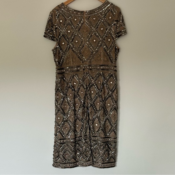 Adrianna Papell | Beaded Cocktail Dress | 14W - Picture 2 of 11